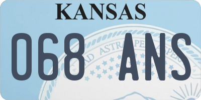 KS license plate 068ANS