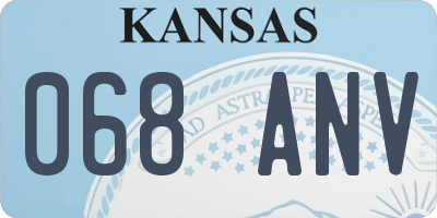 KS license plate 068ANV
