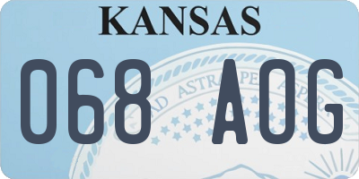 KS license plate 068AOG