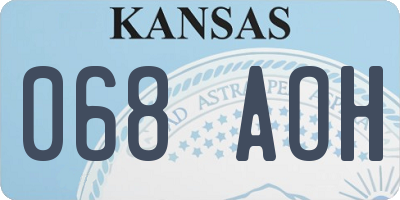 KS license plate 068AOH