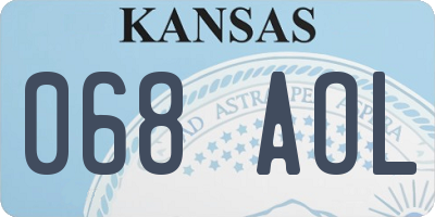 KS license plate 068AOL