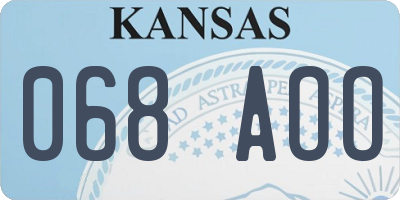 KS license plate 068AOO