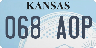 KS license plate 068AOP