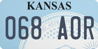 KS license plate 068AOR