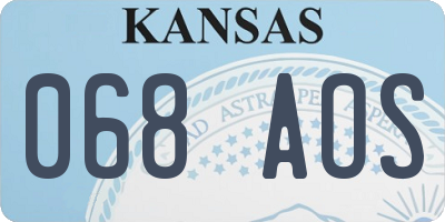 KS license plate 068AOS