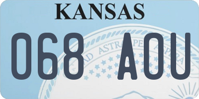 KS license plate 068AOU