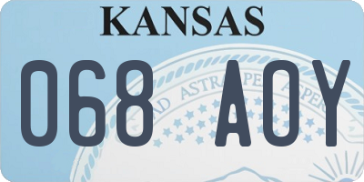 KS license plate 068AOY