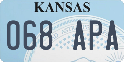KS license plate 068APA