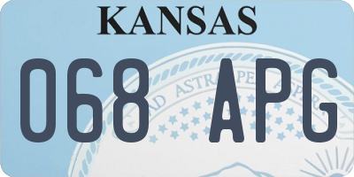 KS license plate 068APG