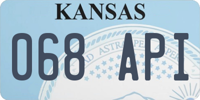 KS license plate 068API