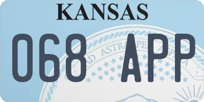KS license plate 068APP