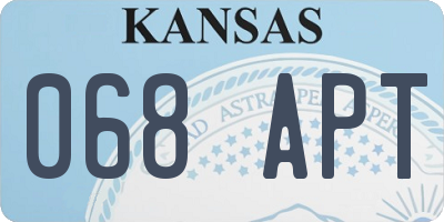 KS license plate 068APT