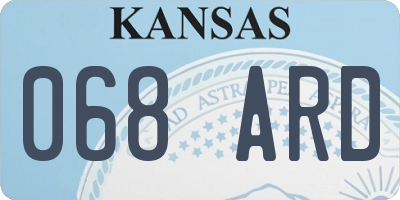 KS license plate 068ARD
