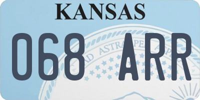 KS license plate 068ARR