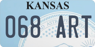 KS license plate 068ART