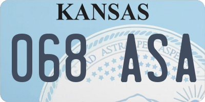 KS license plate 068ASA