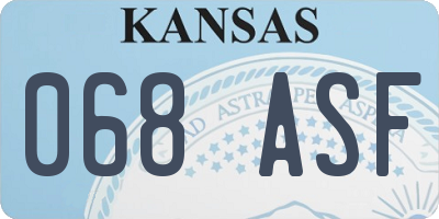 KS license plate 068ASF