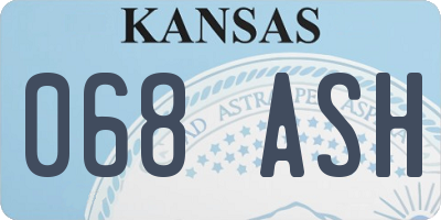 KS license plate 068ASH