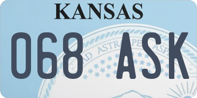KS license plate 068ASK
