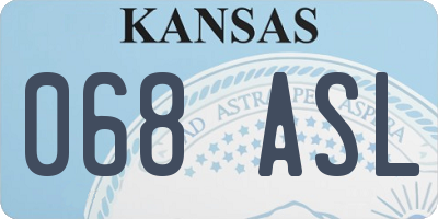 KS license plate 068ASL