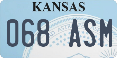 KS license plate 068ASM