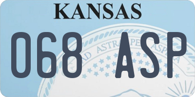 KS license plate 068ASP