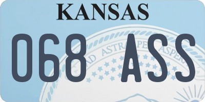 KS license plate 068ASS