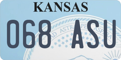 KS license plate 068ASU