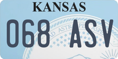 KS license plate 068ASV