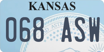 KS license plate 068ASW
