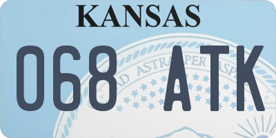 KS license plate 068ATK