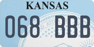 KS license plate 068BBB