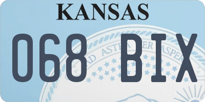 KS license plate 068BIX