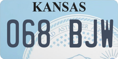 KS license plate 068BJW