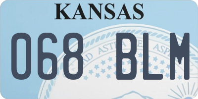 KS license plate 068BLM