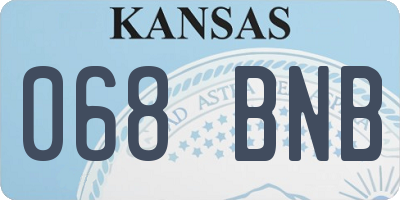 KS license plate 068BNB