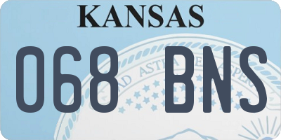 KS license plate 068BNS