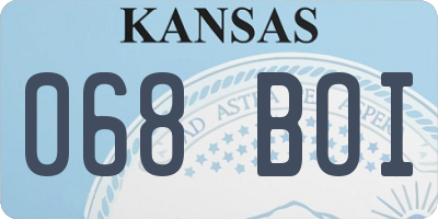 KS license plate 068BOI