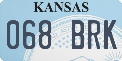 KS license plate 068BRK