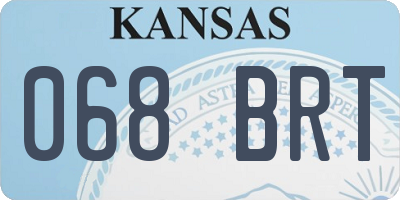 KS license plate 068BRT