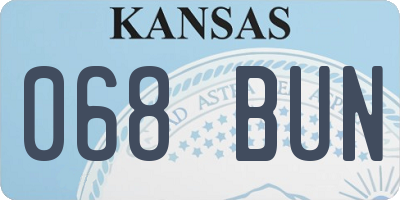 KS license plate 068BUN