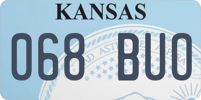 KS license plate 068BUO
