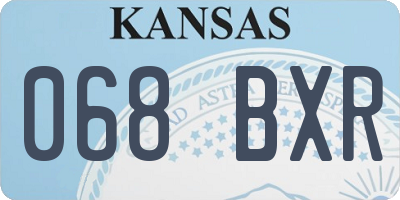 KS license plate 068BXR