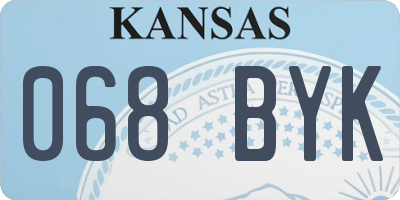 KS license plate 068BYK