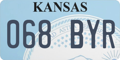 KS license plate 068BYR