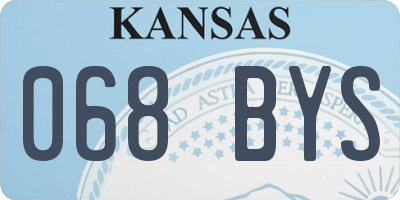 KS license plate 068BYS