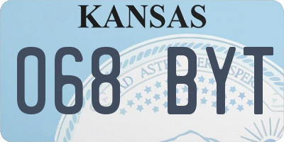 KS license plate 068BYT