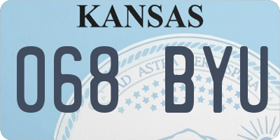 KS license plate 068BYU