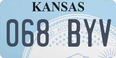 KS license plate 068BYV