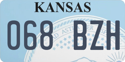 KS license plate 068BZH